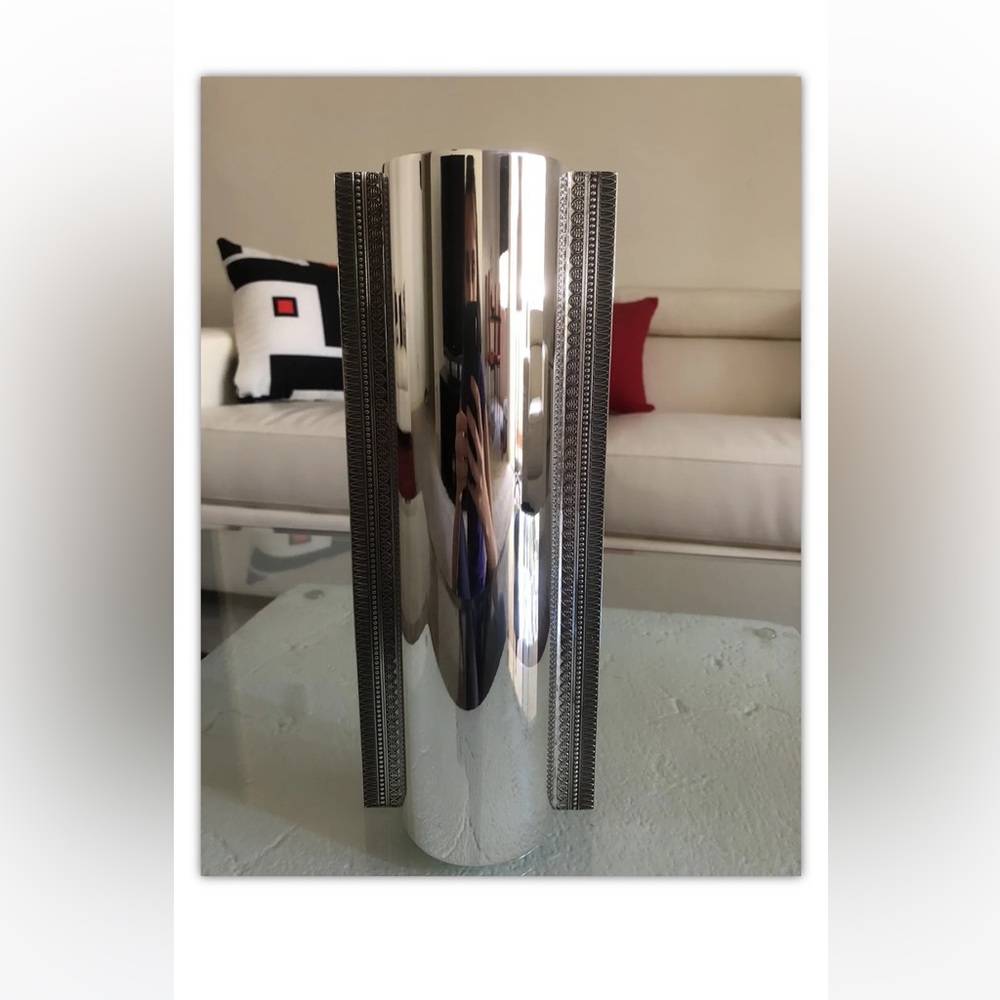 CHRISTOFLE FRANCE SILVER  VASE 11.75”